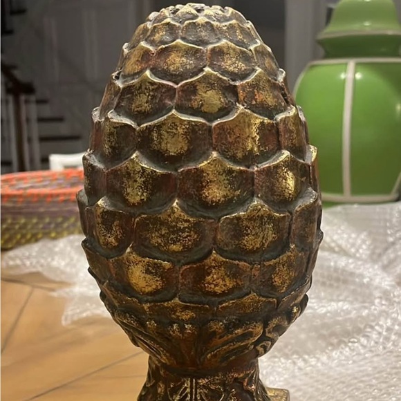 Other - Antique Gold Pineapple Artichoke Finial Decor